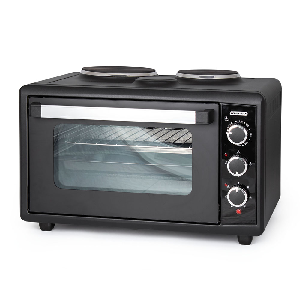 TERMOMAX Φουρνάκι TC46BK, 46lt, Μαύρο με 2 εστίες, 58/39/36 εκ., Termomax